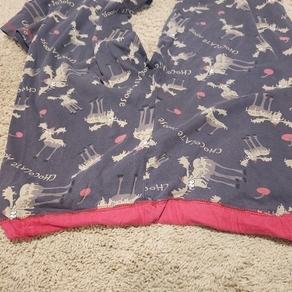 Lazy One Don't Wake The Bear 2pc Women's Small Pjs sleep‎ pants Chocolate Moose - Picture 7 of 7